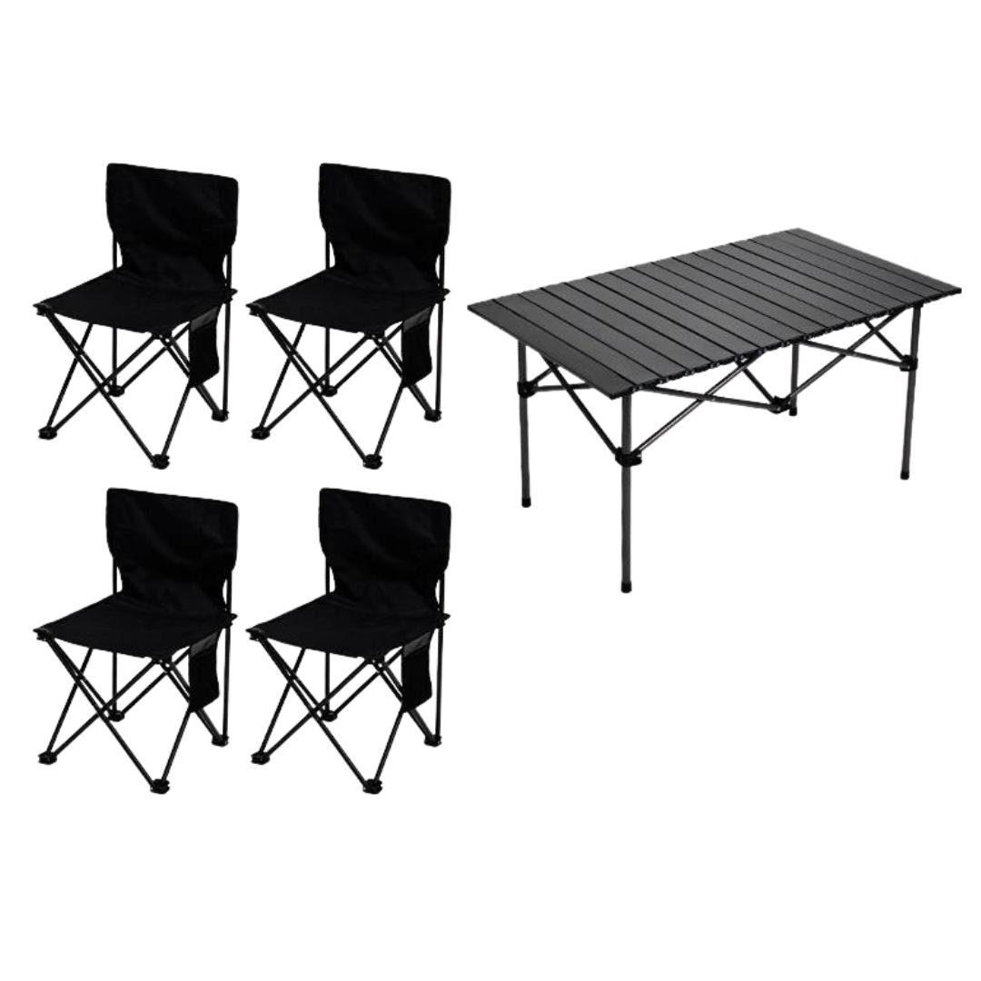 SILLA Y MESA PARA CAMPING JUEGO 5 PIEZAS
