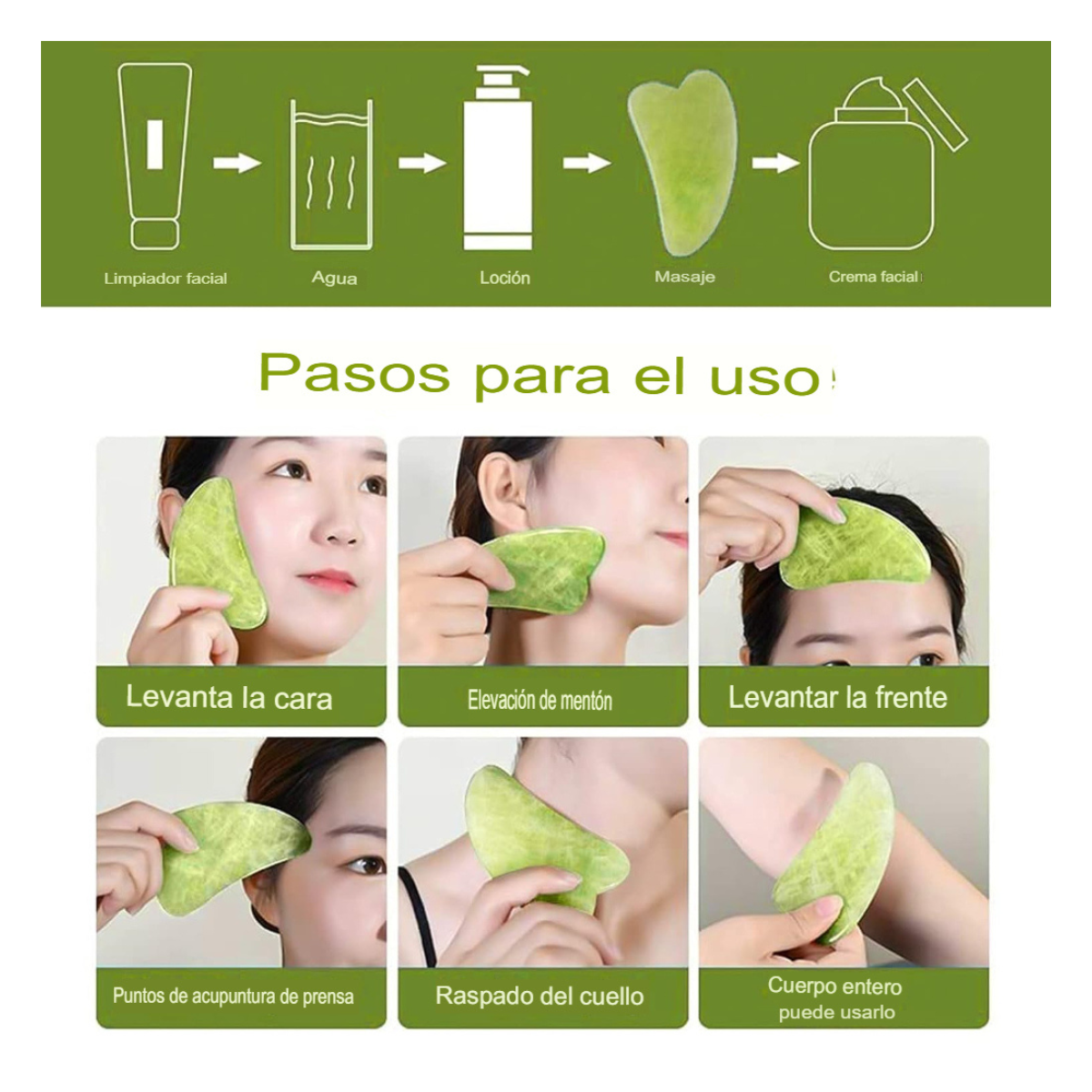 Set de Rodillo de Jade y Gua Sha